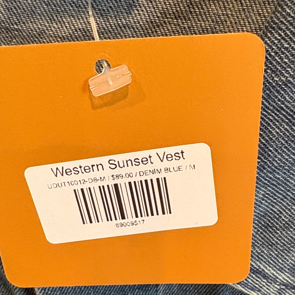 Western Denim Sleeveless Vest - Picture 3 of 4